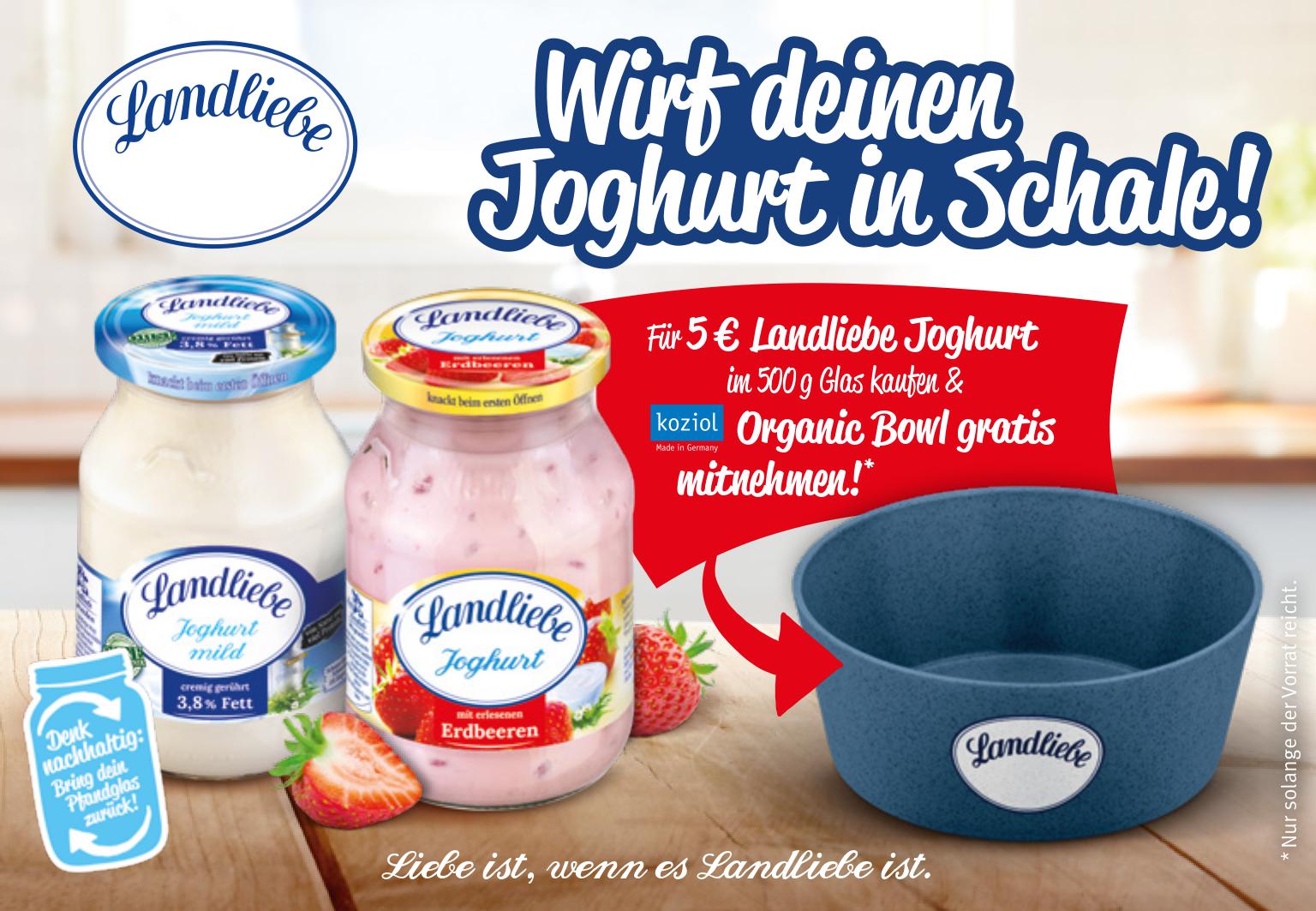 2022 Fruchtjoghurt Landliebe zum mit FrieslandCampina Pfandglas Gramm Germany POS-Promotion große startet Jahresbeginn | 500 im
